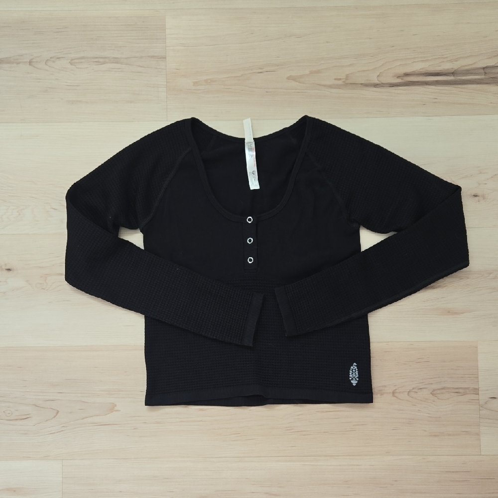 FP Movement Bail Out Long Sleeve Layer Top, Black, Size M/L